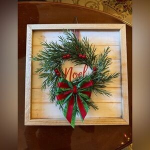 New Noel Christmas Picture 15” x 15” Holiday Farmhouse Decor